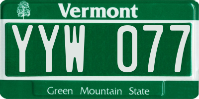 VT license plate YYW077