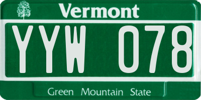 VT license plate YYW078