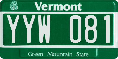 VT license plate YYW081