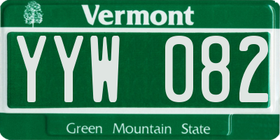 VT license plate YYW082