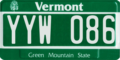 VT license plate YYW086