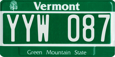 VT license plate YYW087
