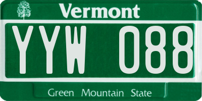 VT license plate YYW088