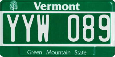 VT license plate YYW089
