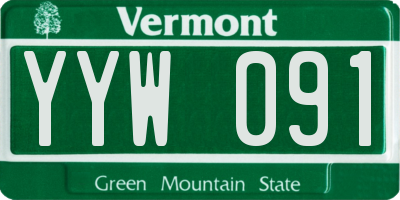 VT license plate YYW091