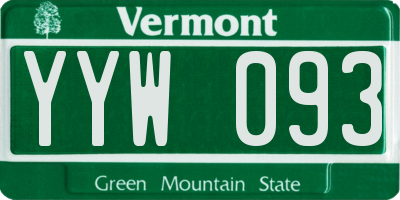 VT license plate YYW093