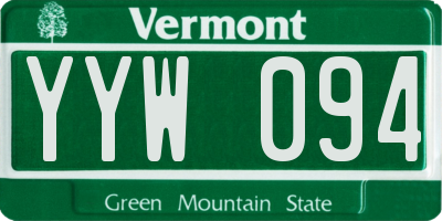 VT license plate YYW094