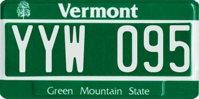 VT license plate YYW095
