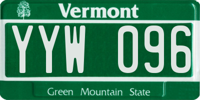 VT license plate YYW096