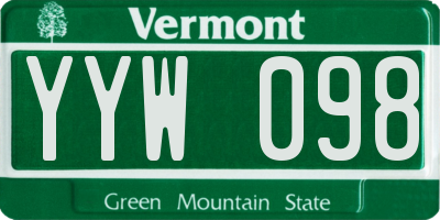 VT license plate YYW098