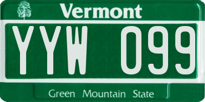 VT license plate YYW099