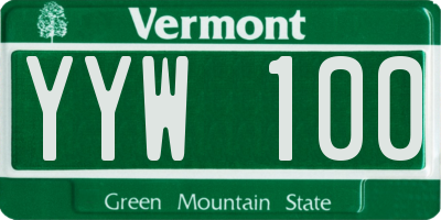 VT license plate YYW100