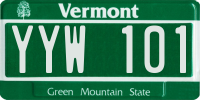 VT license plate YYW101
