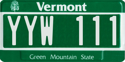 VT license plate YYW111