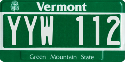 VT license plate YYW112