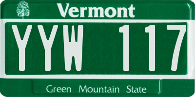 VT license plate YYW117