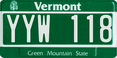 VT license plate YYW118