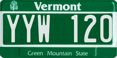VT license plate YYW120