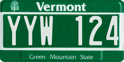 VT license plate YYW124