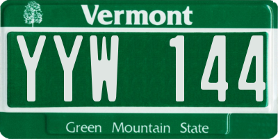 VT license plate YYW144