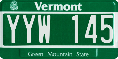 VT license plate YYW145