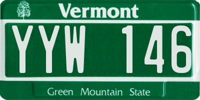 VT license plate YYW146