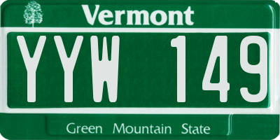 VT license plate YYW149
