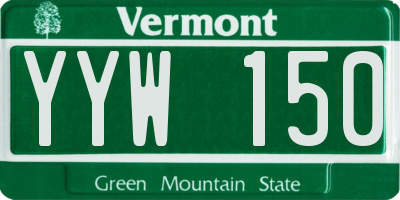 VT license plate YYW150