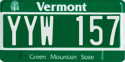 VT license plate YYW157