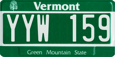 VT license plate YYW159