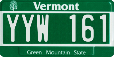 VT license plate YYW161