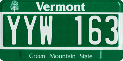 VT license plate YYW163