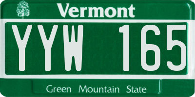 VT license plate YYW165