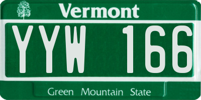 VT license plate YYW166