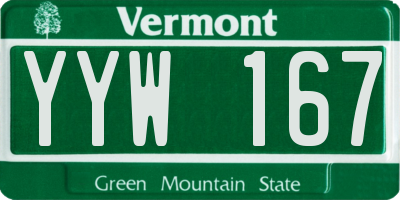 VT license plate YYW167