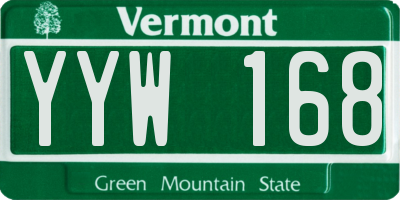 VT license plate YYW168