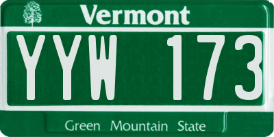 VT license plate YYW173