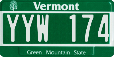 VT license plate YYW174