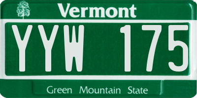 VT license plate YYW175