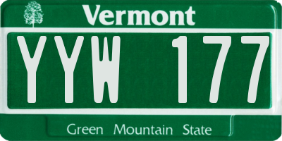 VT license plate YYW177