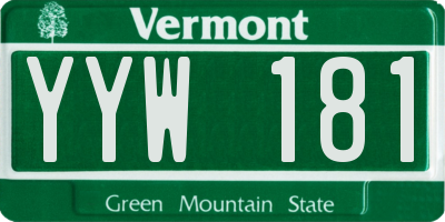 VT license plate YYW181