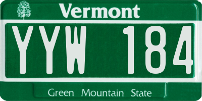 VT license plate YYW184