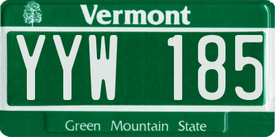 VT license plate YYW185