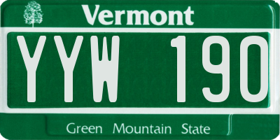 VT license plate YYW190