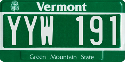 VT license plate YYW191