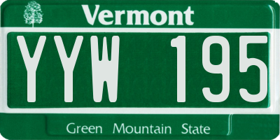 VT license plate YYW195