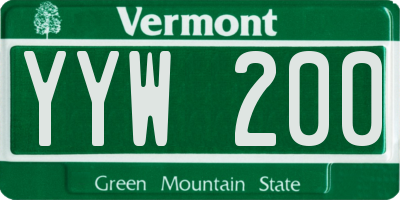 VT license plate YYW200