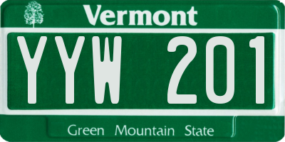 VT license plate YYW201