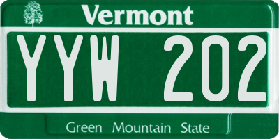 VT license plate YYW202