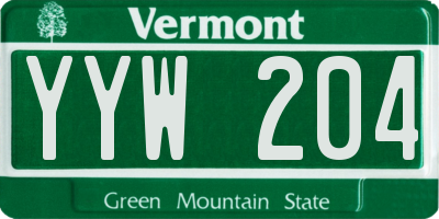 VT license plate YYW204